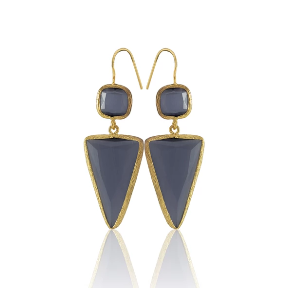 Kadir Jewellery 22 Ayar Altın Kaplama Kadın Sallantılı Küpe -El İşçiliği Ve Hipoalerjenik Küpe - Resim 10