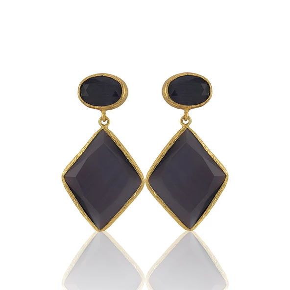 Kadir Jewellery 22 Ayar Altın Kaplama Kadın Sallantılı Küpe -El İşçiliği Ve Hipoalerjenik Küpe - Resim 10