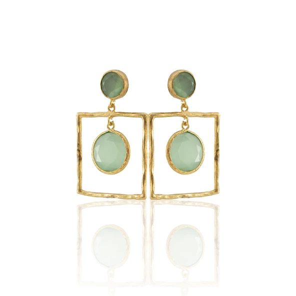 Kadir Jewellery 22 Ayar Altın Kaplama Kadın Sallantılı Küpe -El İşçiliği Ve Hipoalerjenik Küpe-E85 - 4