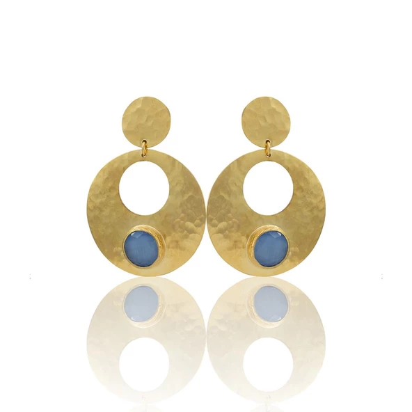 Kadir Jewellery 22 Ayar Altın Kaplama Vintage Küpe -El İşçiliği Ve Hipoalerjenik Küpe - Resim 4