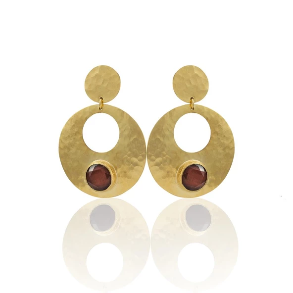 Kadir Jewellery 22 Ayar Altın Kaplama Vintage Küpe -El İşçiliği Ve Hipoalerjenik Küpe - Resim 8