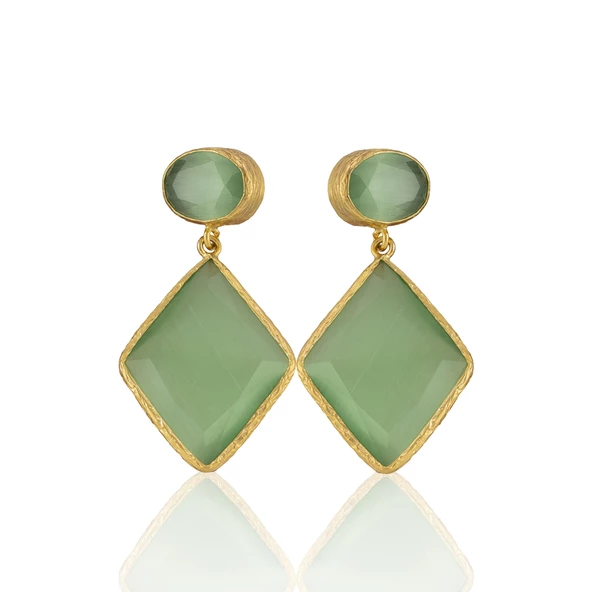 Kadir Jewellery 22 Ayar Altın Kaplama Kadın Sallantılı Küpe -El İşçiliği Ve Hipoalerjenik Küpe - Resim 4