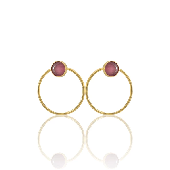 Kadir Jewellery 22 Ayar Altın Kaplama Kadın Halka Küpe -El İşçiliği Ve Hipoalerjenik Küpe - Resim 5