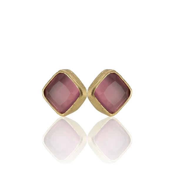 Kadir Jewellery 22 Ayar Altın Kaplama Kadın Minimal Küpe -El İşçiliği Ve Hipoalerjenik Küpe - Resim 6