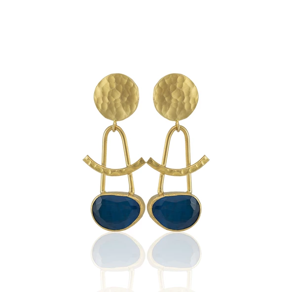 Kadir Jewellery 22 Ayar Altın Kaplama Vintage Küpe -El İşçiliği Ve Hipoalerjenik Küpe - Resim 10