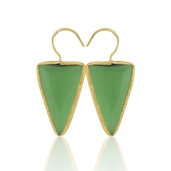 Kadir Jewellery 22 Ayar Altın Kaplama Vintage Küpe -El İşçiliği Ve Hipoalerjenik Küpe - Resim 3