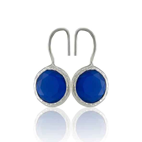 Kadir Jewellery Gümüş Kaplama Kadın Taşlı Küpe -El İşçiliği Ve Hipoalerjenik Küpe - 8