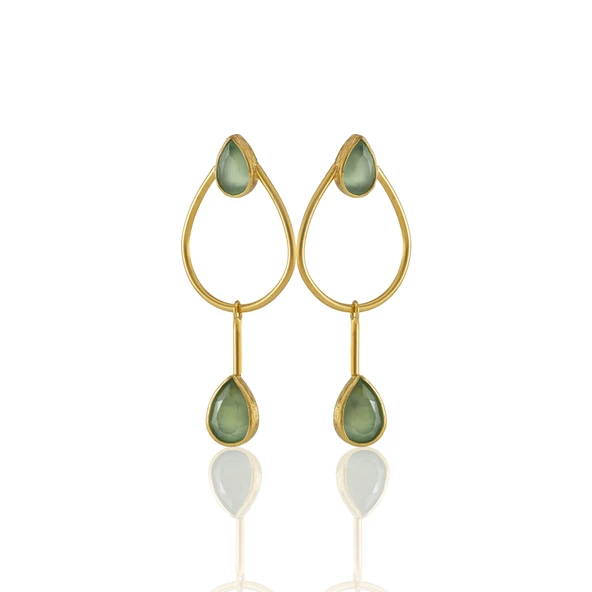 Kadir Jewellery 22 Ayar Altın Kaplama Kadın Sallantılı Küpe -El İşçiliği Ve Hipoalerjenik Küpe-E85 - 4