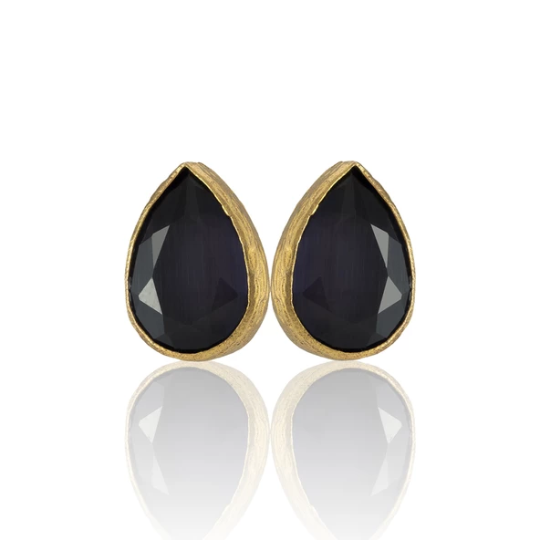 Kadir Jewellery 22 Ayar Altın Kaplama Kadın Minimal Küpe -El İşçiliği Ve Hipoalerjenik Küpe - Resim 11