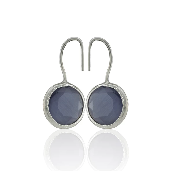 Kadir Jewellery Gümüş Kaplama Kadın Taşlı Küpe -El İşçiliği Ve Hipoalerjenik Küpe - 10