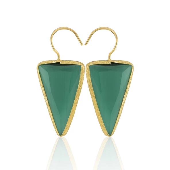 Kadir Jewellery 22 Ayar Altın Kaplama Vintage Küpe -El İşçiliği Ve Hipoalerjenik Küpe - Resim 2