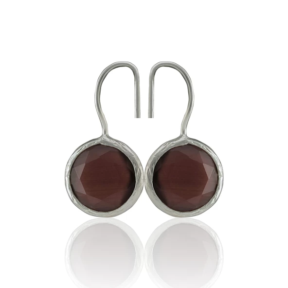 Kadir Jewellery Gümüş Kaplama Kadın Taşlı Küpe -El İşçiliği Ve Hipoalerjenik Küpe - 7