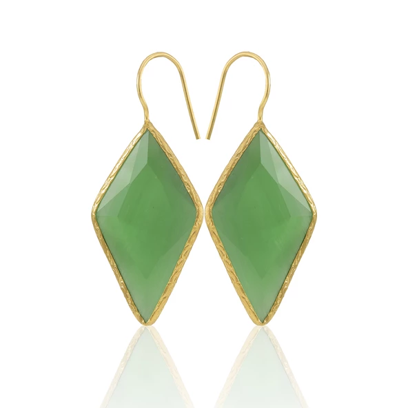 Kadir Jewellery 22 Ayar Altın Kaplama Vintage Küpe -El İşçiliği Ve Hipoalerjenik Küpe - Resim 3