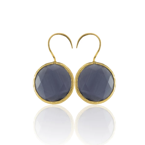 Kadir Jewellery 22 Ayar Altın Kaplama Kadın Taşlı Küpe -El İşçiliği Ve Hipoalerjenik Küpe - 11