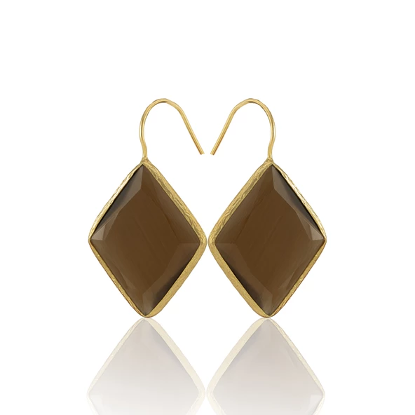 Kadir Jewellery 22 Ayar Altın Kaplama Vintage Küpe -El İşçiliği Ve Hipoalerjenik Küpe - Resim 5