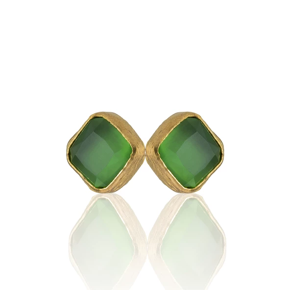 Kadir Jewellery 22 Ayar Altın Kaplama Kadın Minimal Küpe -El İşçiliği Ve Hipoalerjenik Küpe - Resim 3