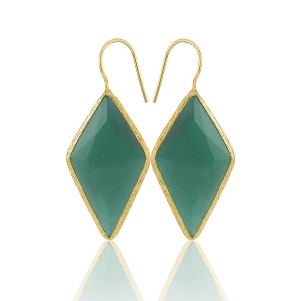 Kadir Jewellery 22 Ayar Altın Kaplama Vintage Küpe -El İşçiliği Ve Hipoalerjenik Küpe - Resim 2