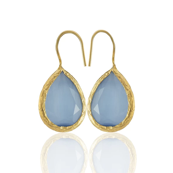 Kadir Jewellery 22 Ayar Altın Kaplama Damla Taşlı Küpe -El İşçiliği Ve Hipoalerjenik Küpe - 12