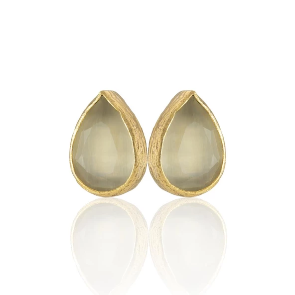 Kadir Jewellery 22 Ayar Altın Kaplama Kadın Minimal Küpe -El İşçiliği Ve Hipoalerjenik Küpe - Resim 12