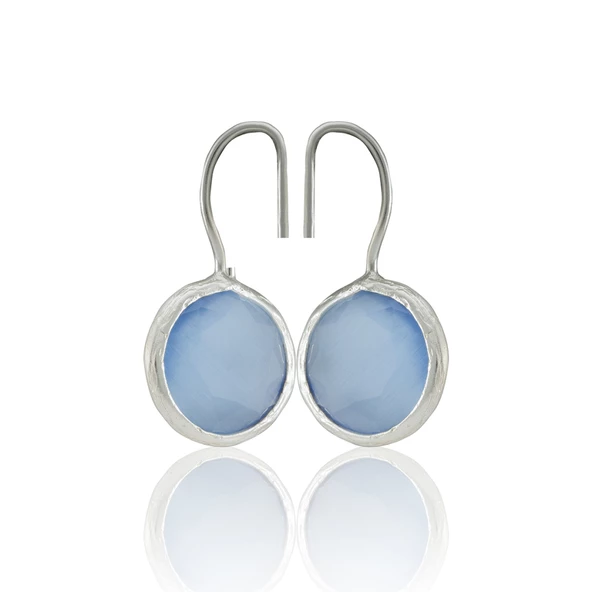 Kadir Jewellery Gümüş Kaplama Kadın Taşlı Küpe -El İşçiliği Ve Hipoalerjenik Küpe - 12