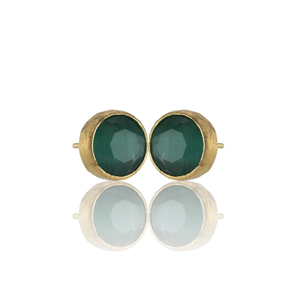 Kadir Jewellery 22 Ayar Altın Kaplama Kadın Minimal Küpe -El İşçiliği Ve Hipoalerjenik Küpe - Resim 2