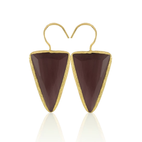 Kadir Jewellery 22 Ayar Altın Kaplama Vintage Küpe -El İşçiliği Ve Hipoalerjenik Küpe - Resim 8