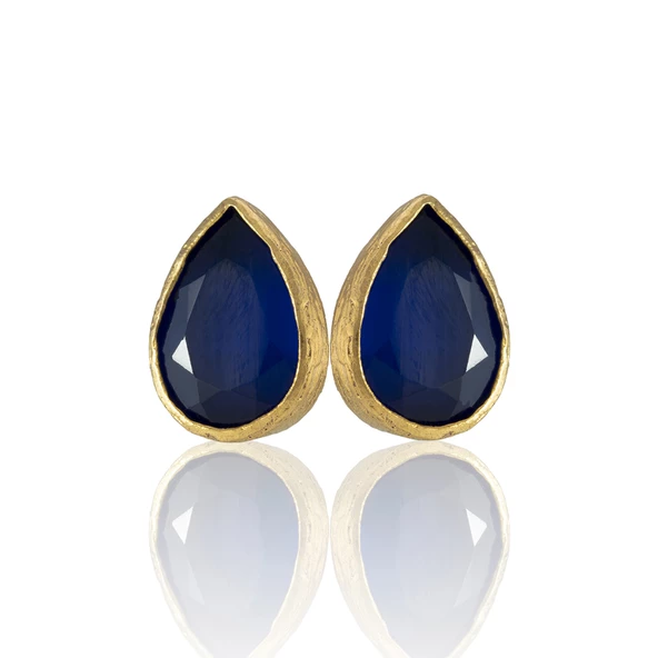 Kadir Jewellery 22 Ayar Altın Kaplama Kadın Minimal Küpe -El İşçiliği Ve Hipoalerjenik Küpe - Resim 9