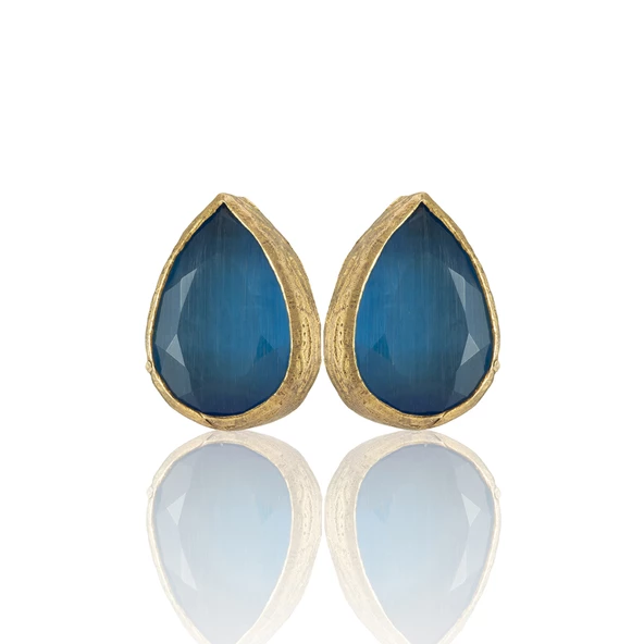 Kadir Jewellery 22 Ayar Altın Kaplama Kadın Minimal Küpe -El İşçiliği Ve Hipoalerjenik Küpe - Resim 10