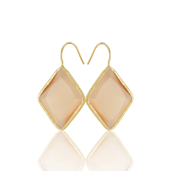 Kadir Jewellery 22 Ayar Altın Kaplama Vintage Küpe -El İşçiliği Ve Hipoalerjenik Küpe - Resim 7