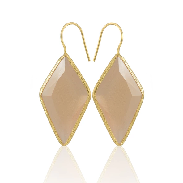 Kadir Jewellery 22 Ayar Altın Kaplama Vintage Küpe -El İşçiliği Ve Hipoalerjenik Küpe - Resim 7