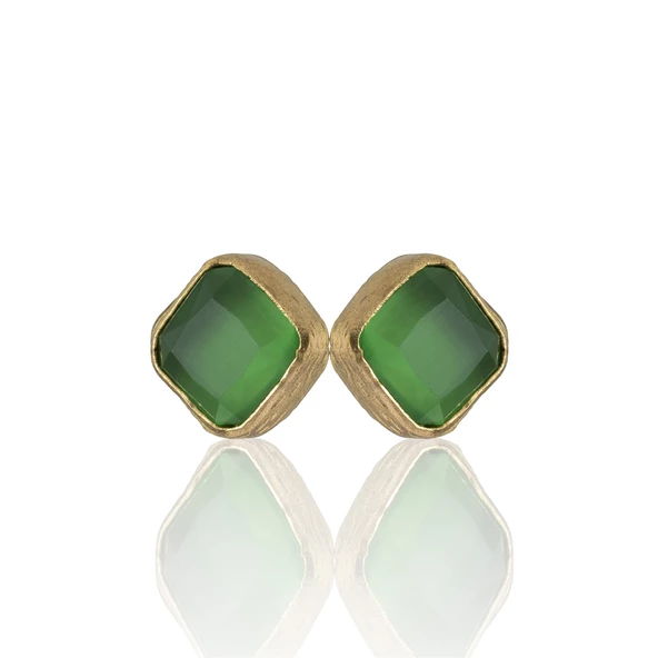 Kadir Jewellery 22 Ayar Altın Kaplama Kadın Minimal Küpe -El İşçiliği Ve Hipoalerjenik Küpe