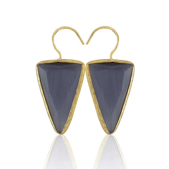 Kadir Jewellery 22 Ayar Altın Kaplama Vintage Küpe -El İşçiliği Ve Hipoalerjenik Küpe - Resim 12