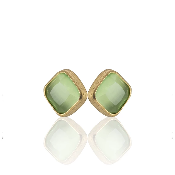 Kadir Jewellery 22 Ayar Altın Kaplama Kadın Minimal Küpe -El İşçiliği Ve Hipoalerjenik Küpe - Resim 4