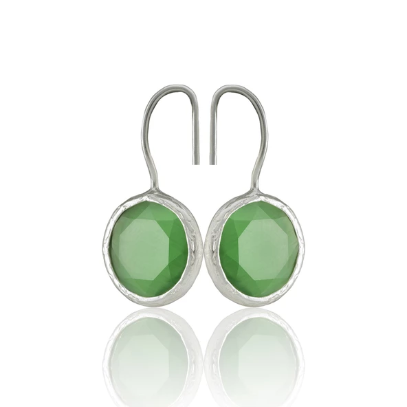 Kadir Jewellery Gümüş Kaplama Kadın Taşlı Küpe -El İşçiliği Ve Hipoalerjenik Küpe - 3
