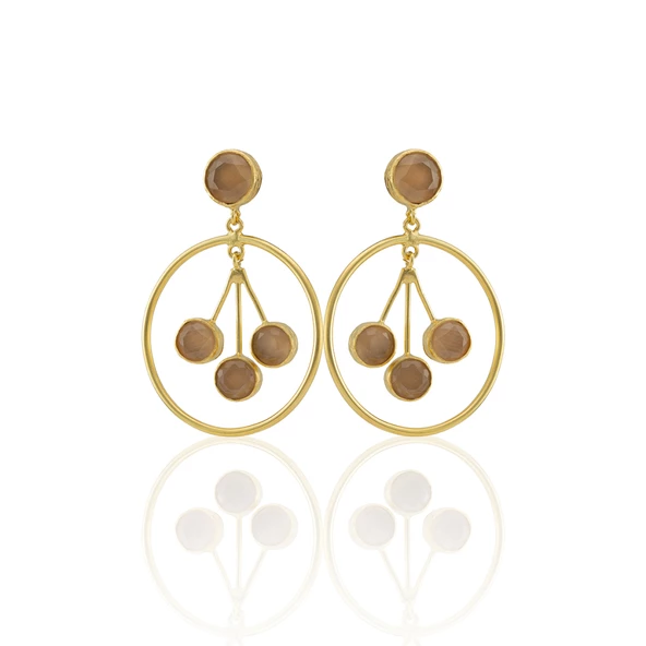 Kadir Jewellery 22 Ayar Altın Kaplama Vintage Küpe -El İşçiliği Ve Hipoalerjenik Küpe - Resim 7