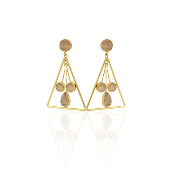 Kadir Jewellery 22 Ayar Altın Kaplama Kadın Sallantılı Küpe -El İşçiliği Ve Hipoalerjenik Küpe - 7