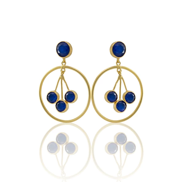 Kadir Jewellery 22 Ayar Altın Kaplama Vintage Küpe -El İşçiliği Ve Hipoalerjenik Küpe - Resim 9