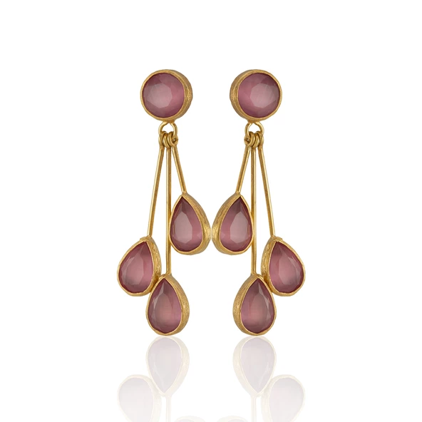 Kadir Jewellery 22 Ayar Altın Kaplama Vintage Küpe -El İşçiliği Ve Hipoalerjenik Küpe - Resim 7