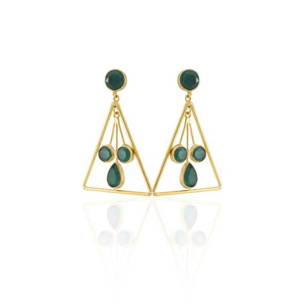 Kadir Jewellery 22 Ayar Altın Kaplama Kadın Sallantılı Küpe -El İşçiliği Ve Hipoalerjenik Küpe - 2