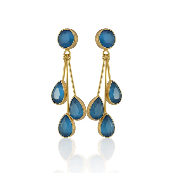 Kadir Jewellery 22 Ayar Altın Kaplama Vintage Küpe -El İşçiliği Ve Hipoalerjenik Küpe - Resim 10