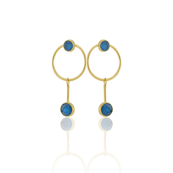 Kadir Jewellery 22 Ayar Altın Kaplama Kadın Sallantılı Küpe -El İşçiliği Ve Hipoalerjenik Küpe - Resim 10