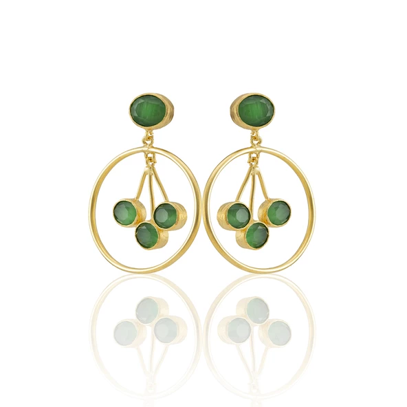 Kadir Jewellery 22 Ayar Altın Kaplama Vintage Küpe -El İşçiliği Ve Hipoalerjenik Küpe - Resim 3