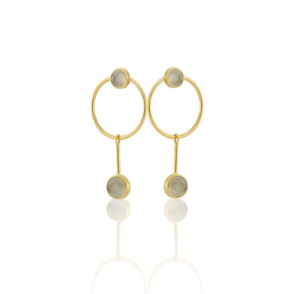 Kadir Jewellery 22 Ayar Altın Kaplama Kadın Sallantılı Küpe -El İşçiliği Ve Hipoalerjenik Küpe - Resim 12