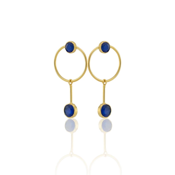 Kadir Jewellery 22 Ayar Altın Kaplama Kadın Sallantılı Küpe -El İşçiliği Ve Hipoalerjenik Küpe - Resim 9