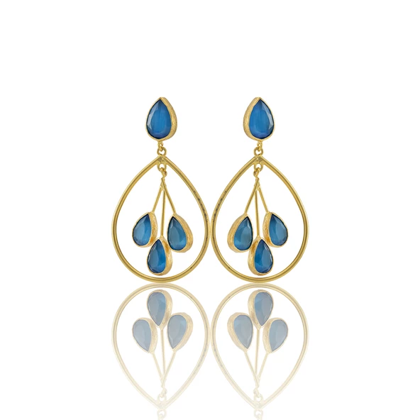 Kadir Jewellery 22 Ayar Altın Kaplama Kadın Sallantılı Küpe -El İşçiliği Ve Hipoalerjenik Küpe - 9