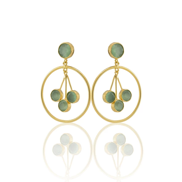 Kadir Jewellery 22 Ayar Altın Kaplama Vintage Küpe -El İşçiliği Ve Hipoalerjenik Küpe - Resim 4