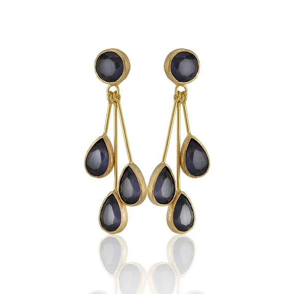 Kadir Jewellery 22 Ayar Altın Kaplama Vintage Küpe -El İşçiliği Ve Hipoalerjenik Küpe - Resim 11