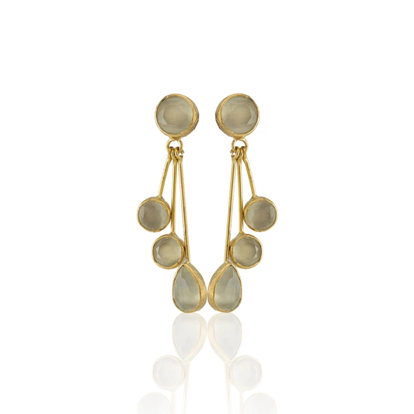 Kadir Jewellery22 Ayar Altın Kaplama Vintage Küpe -El İşçiliği Ve Hipoalerjenik Küpe - Resim 12