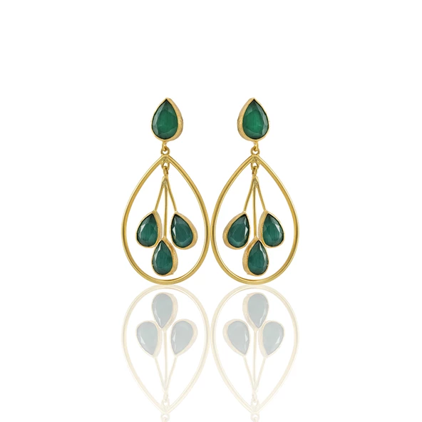 Kadir Jewellery 22 Ayar Altın Kaplama Kadın Sallantılı Küpe -El İşçiliği Ve Hipoalerjenik Küpe - 2