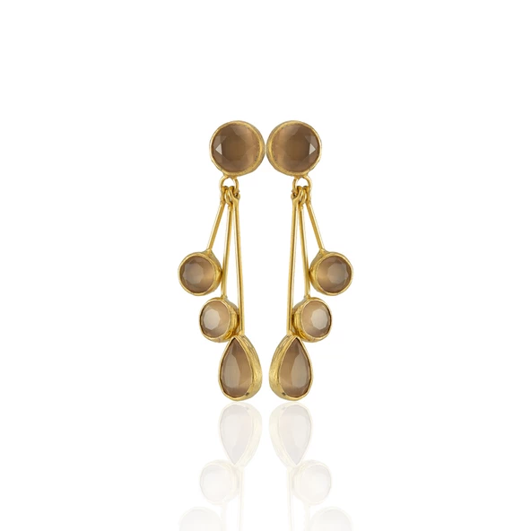 Kadir Jewellery22 Ayar Altın Kaplama Vintage Küpe -El İşçiliği Ve Hipoalerjenik Küpe - Resim 7